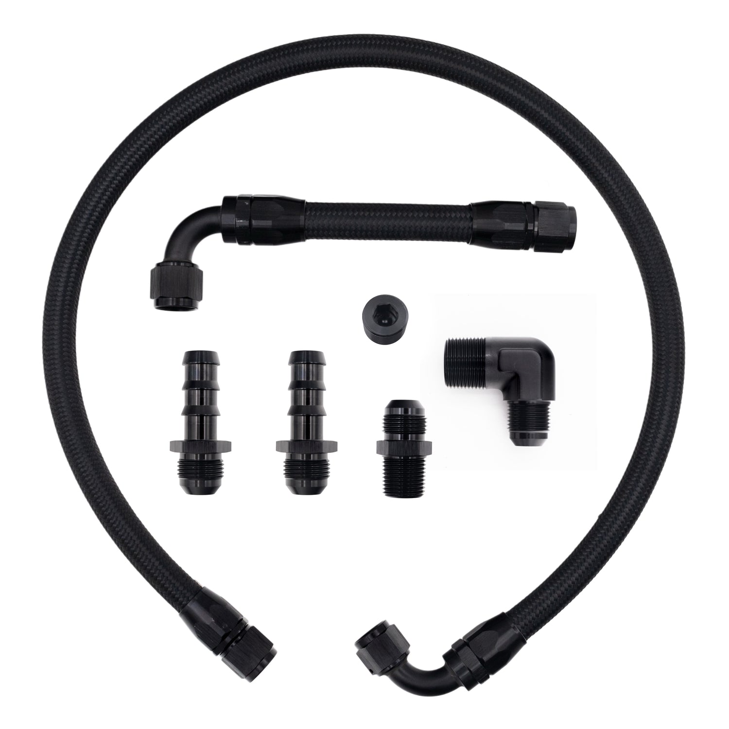 FSD 2003-2007 Dodge Cummins Heater Hose Kit Black Braided