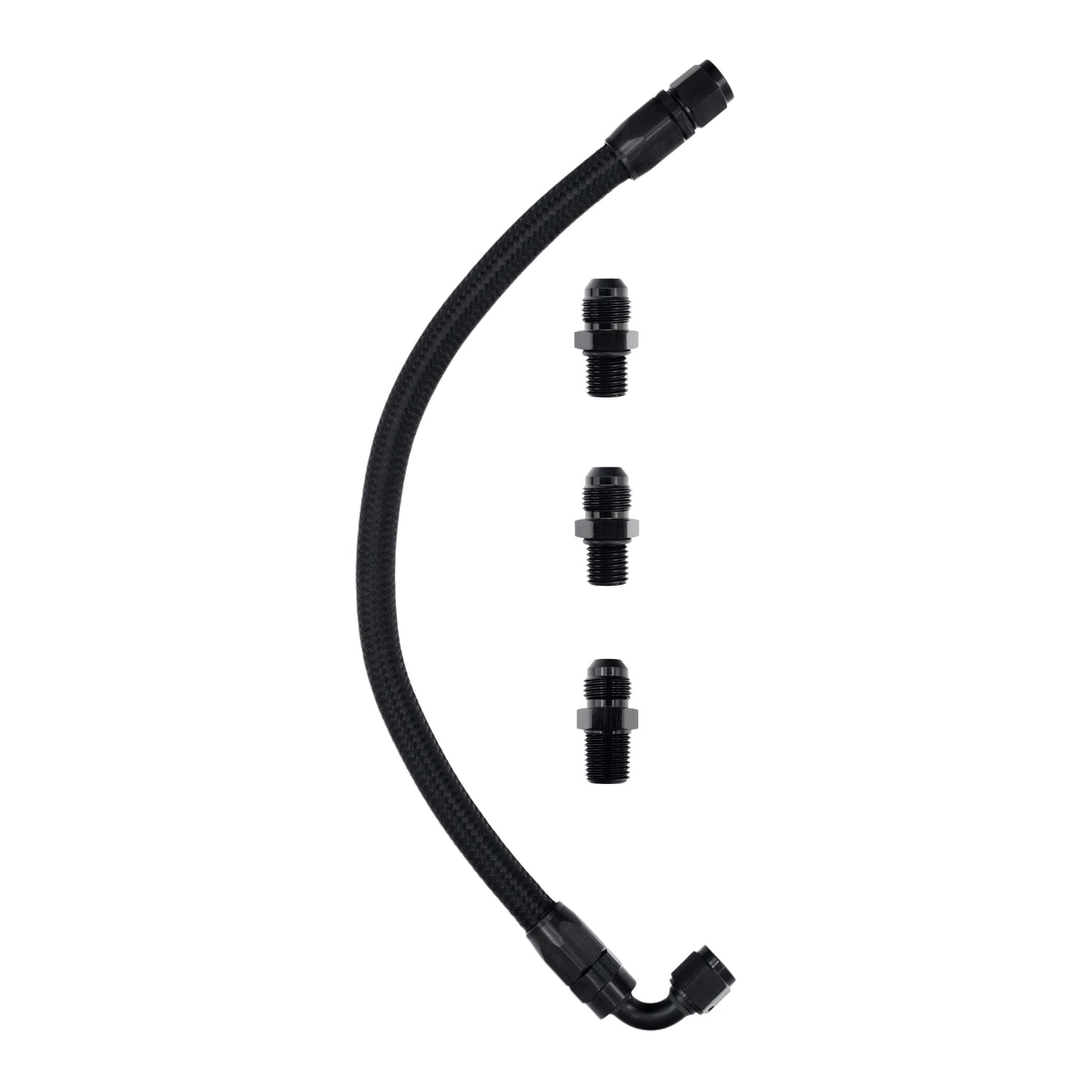 FSD 2003+ Dodge Cummins Factory Turbo Position Turbo Feed Line Kit Black Braided