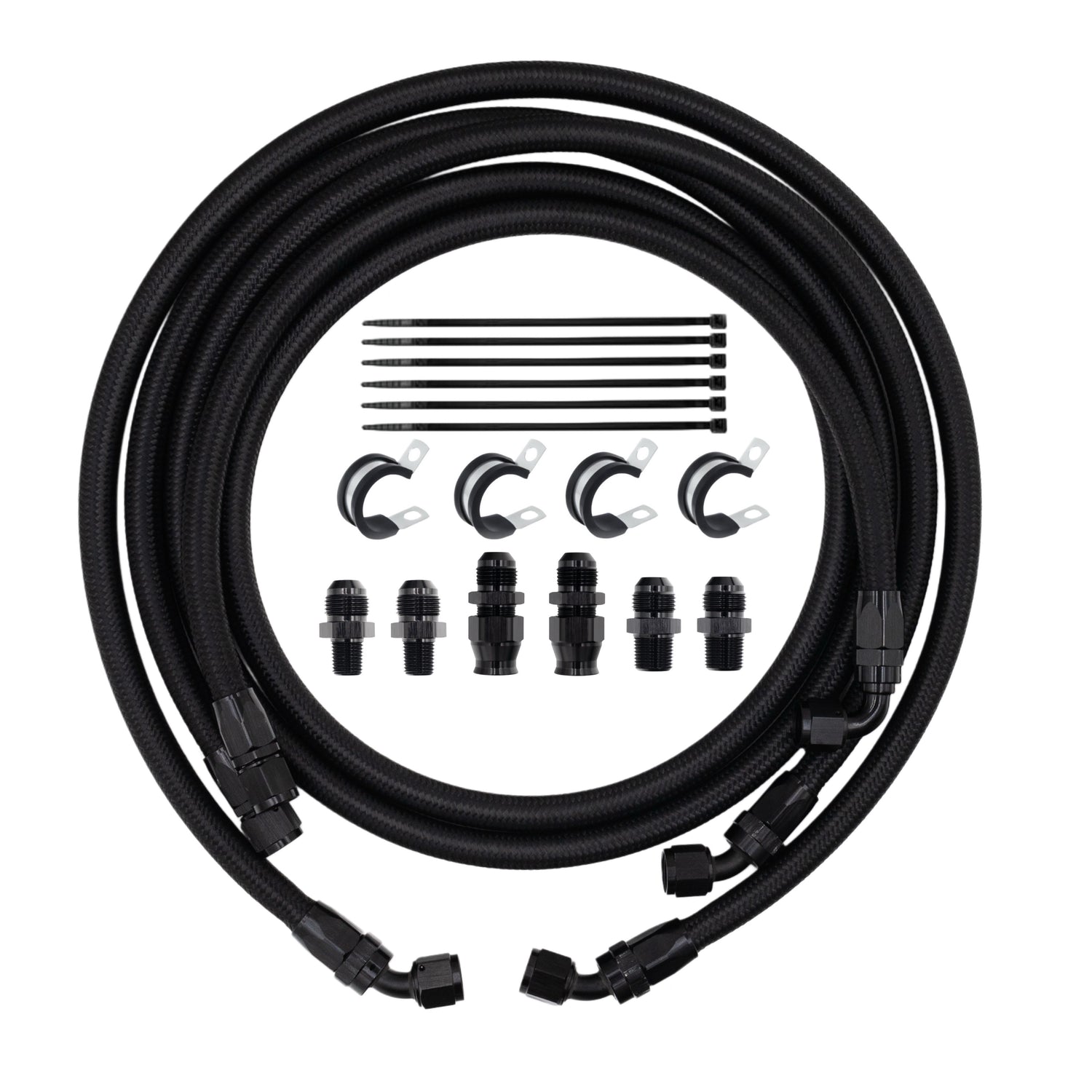 FSD 1994-2002 Dodge Cummins Stock Replacement Transmission line kit Black Braided