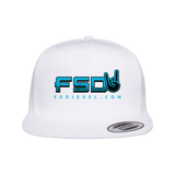 FSD White Flat Snapback Trucker