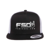 FSD Black/White Flat Snapback Trucker