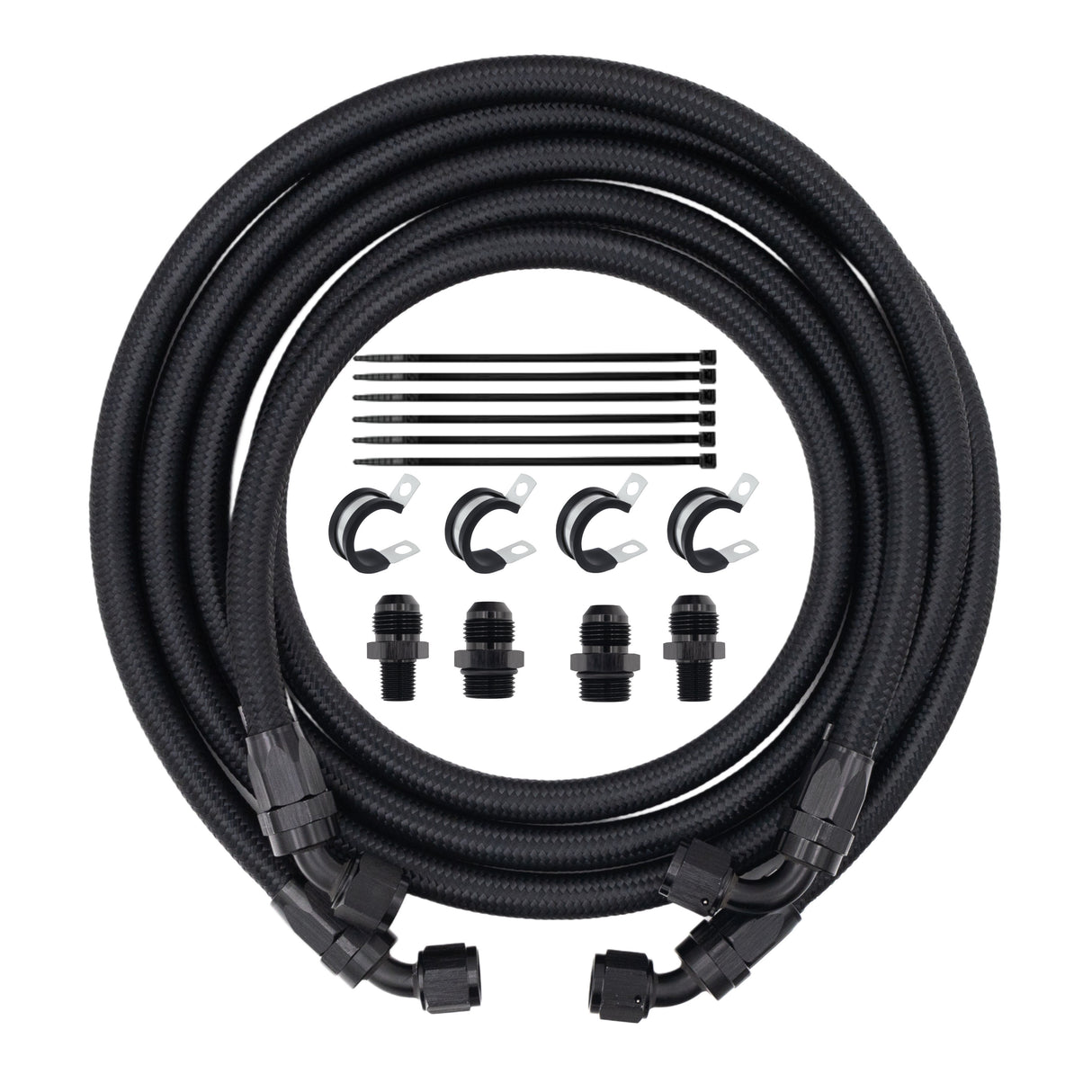 FSD 2003-2007 Dodge Cummins Transmission Line Kit Black Braided Bypass Heat Exchanger For Mishimoto Transmission Cooler