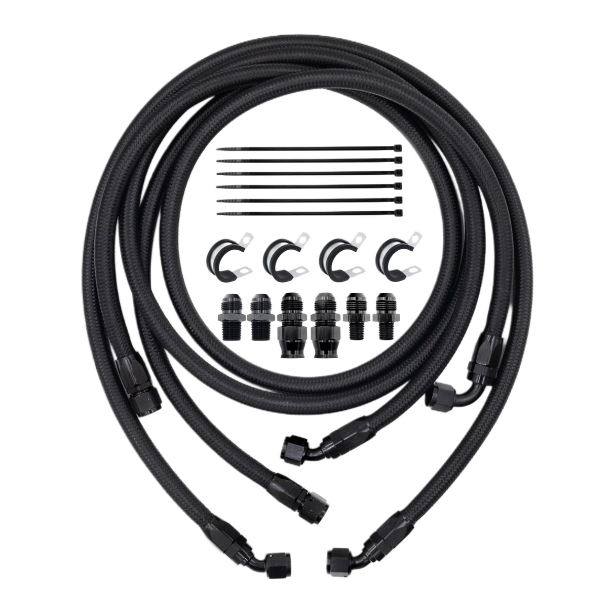 FSD 1994-2002 Dodge Cummins Stock Replacement Transmission line kit Black Braided