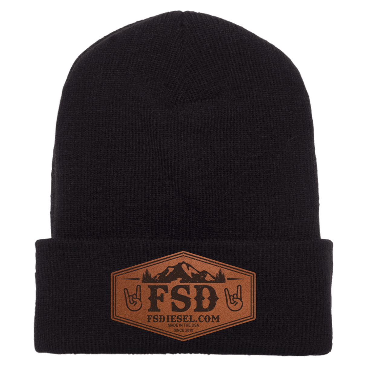 Leather Patch Beanie