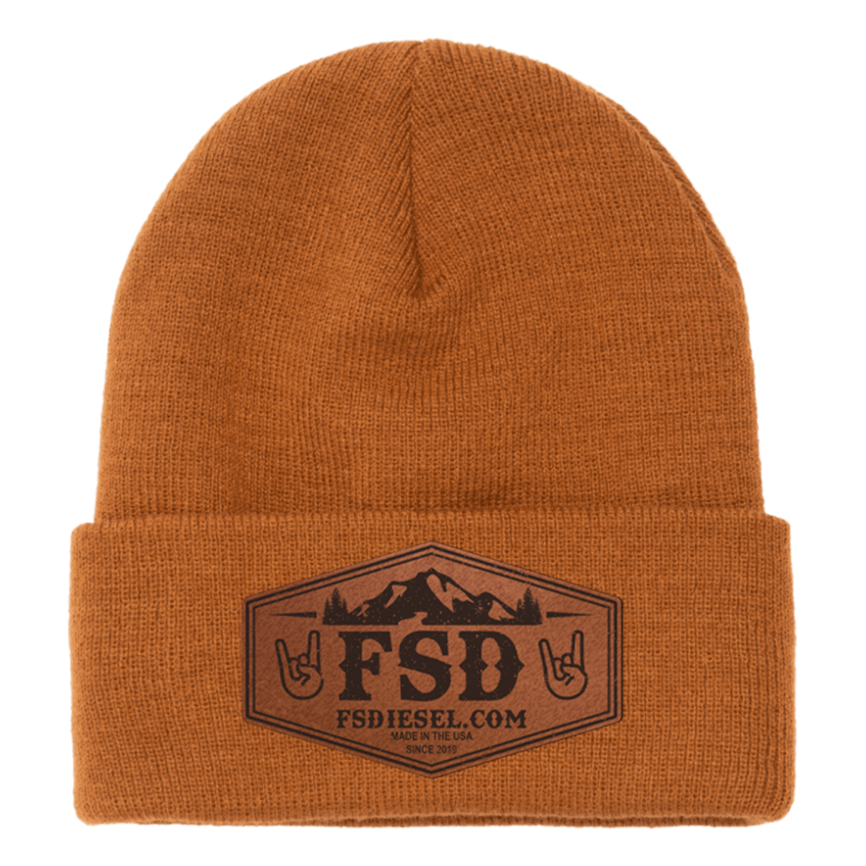 Leather Patch Beanie