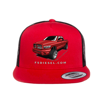FSD Red/Black Flat Snapback Trucker