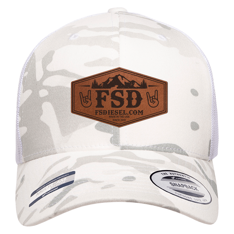 White Multicam Leather Patch Trucker