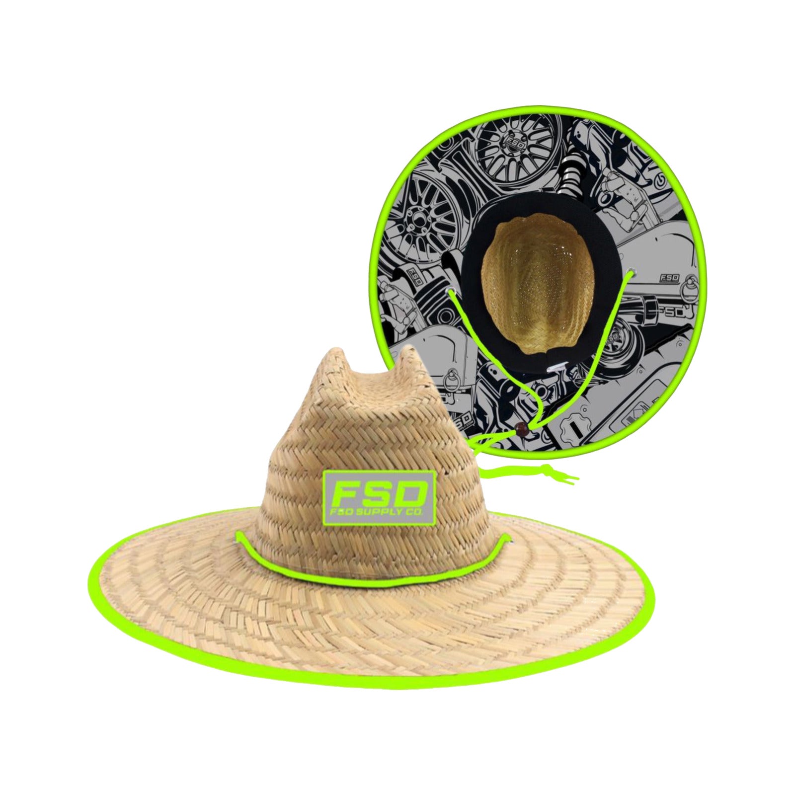 Summer Vibes” Neon Yellow Straw Hat – FSD Supply Co.