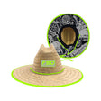 “Summer Vibes” Neon Yellow Straw Hat