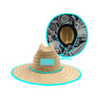 “Summer Vibes” Teal Blue Straw Hat