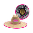 “Summer Vibes” Neon Pink Straw Hat