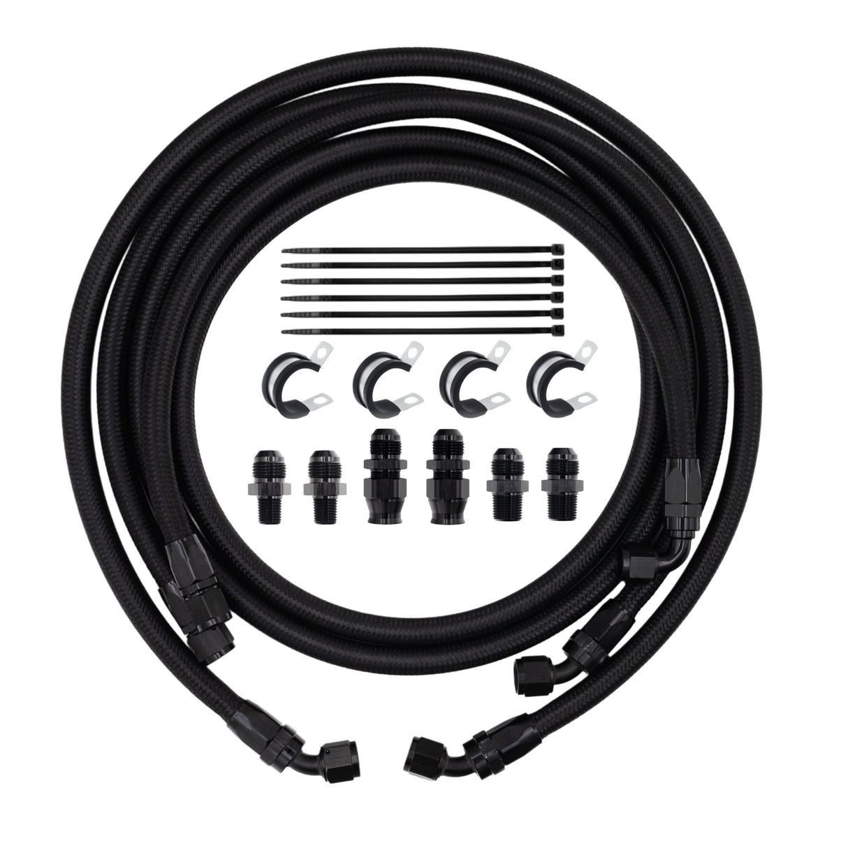 FSD 1994-2002 Dodge Cummins Stock Replacement Transmission line kit Black Braided