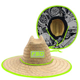 “Summer Vibes” Neon Yellow Straw Hat