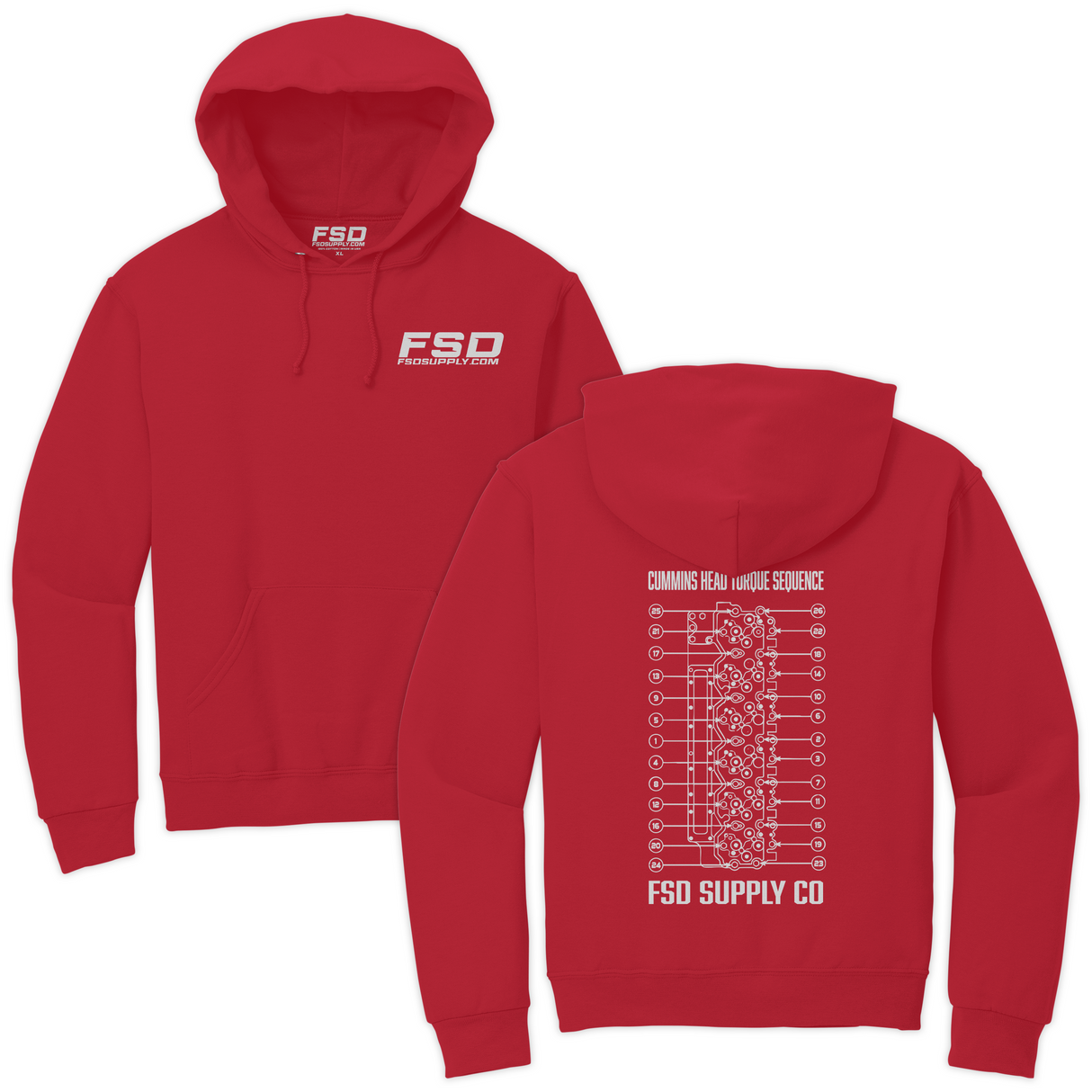 Cummins Head Torque Sequence Heavyweight Hoodie