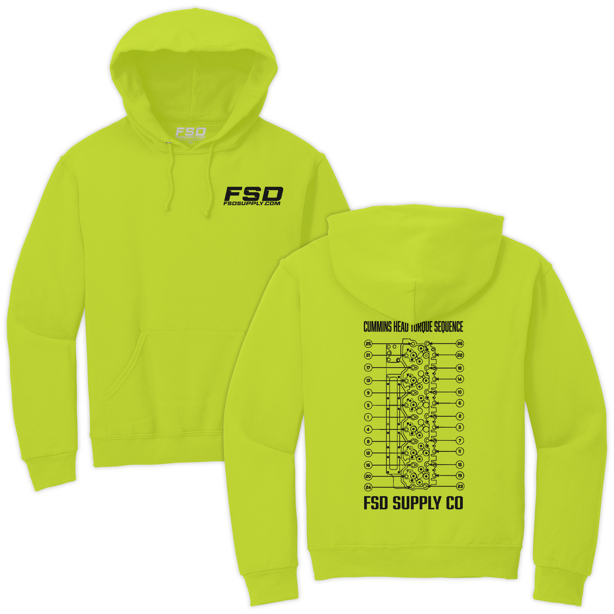 Cummins Head Torque Sequence Heavyweight Hoodie