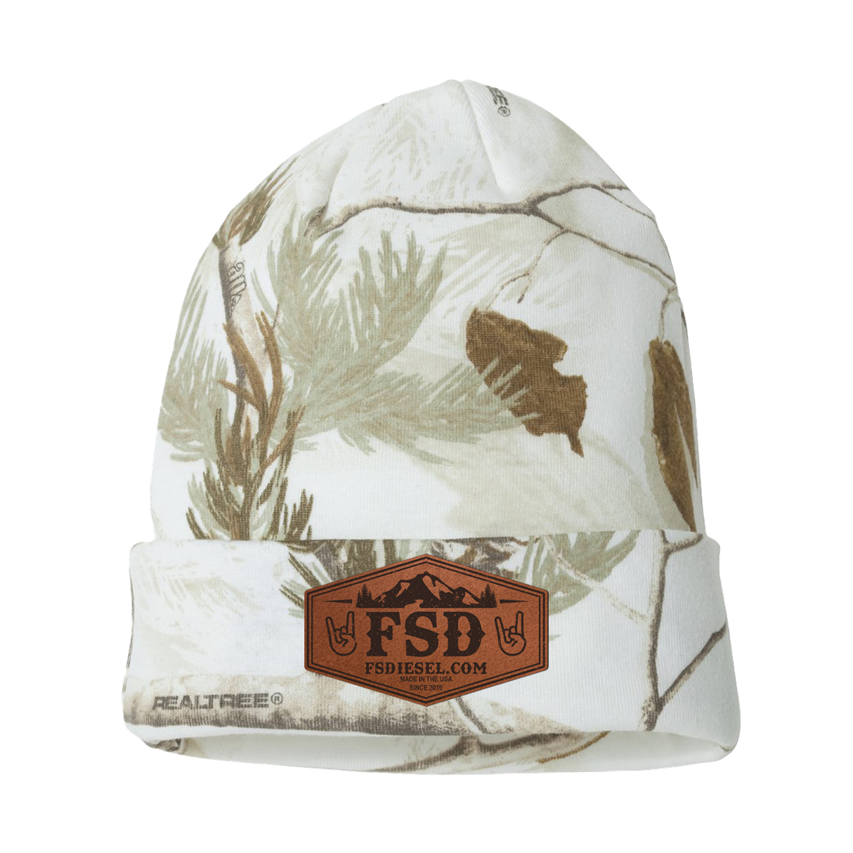 White Realtree Camo Beanie