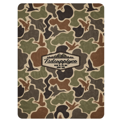 "Duck Camo" Sherpa blanket