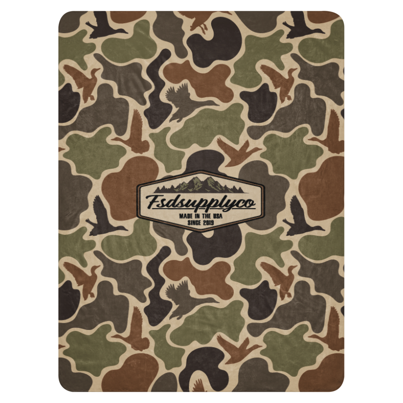 "Duck Camo" Sherpa blanket