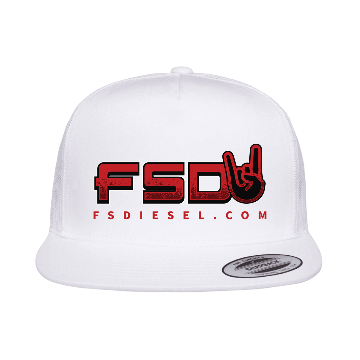 FSD Go-To White Flat Snapback Trucker