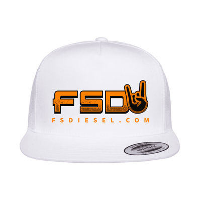 FSD Go-To White Flat Snapback Trucker
