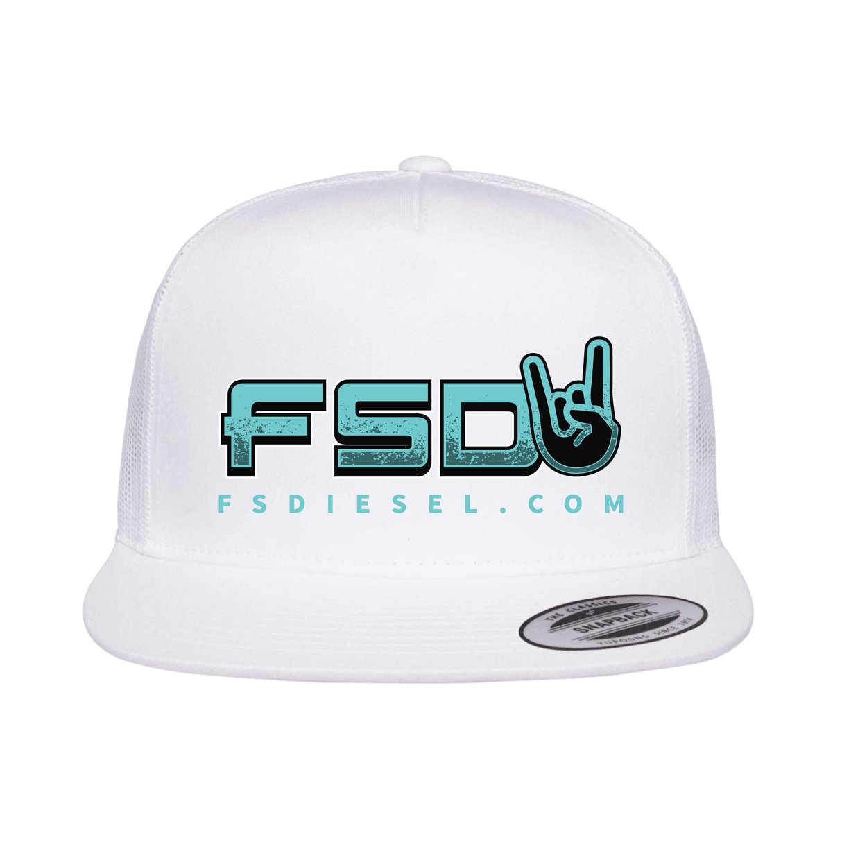 FSD Go-To White Flat Snapback Trucker