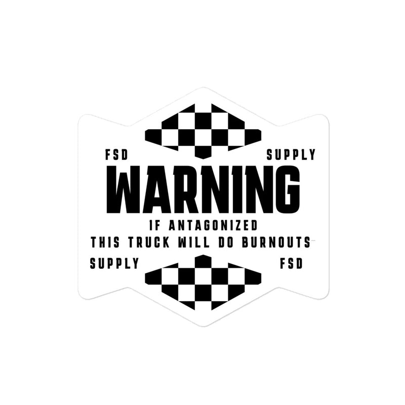 "WARNING" Flag Decal