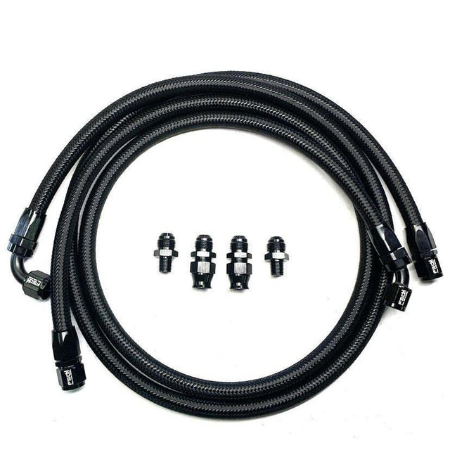 FSD 1994-2007 Dodge Cummins Stock Replacement Transmission Line Kit Black Braided Bypass Heat Exchanger-fsd-Full Send Diesel